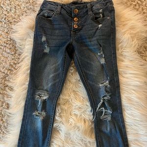 Girls denim ripped jeans